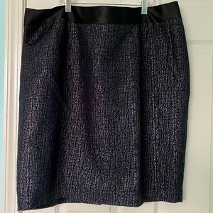 LANE BRYANT Pencil Skirt Metallic Shimmer Sateen Sz 20 Charcoal EUC